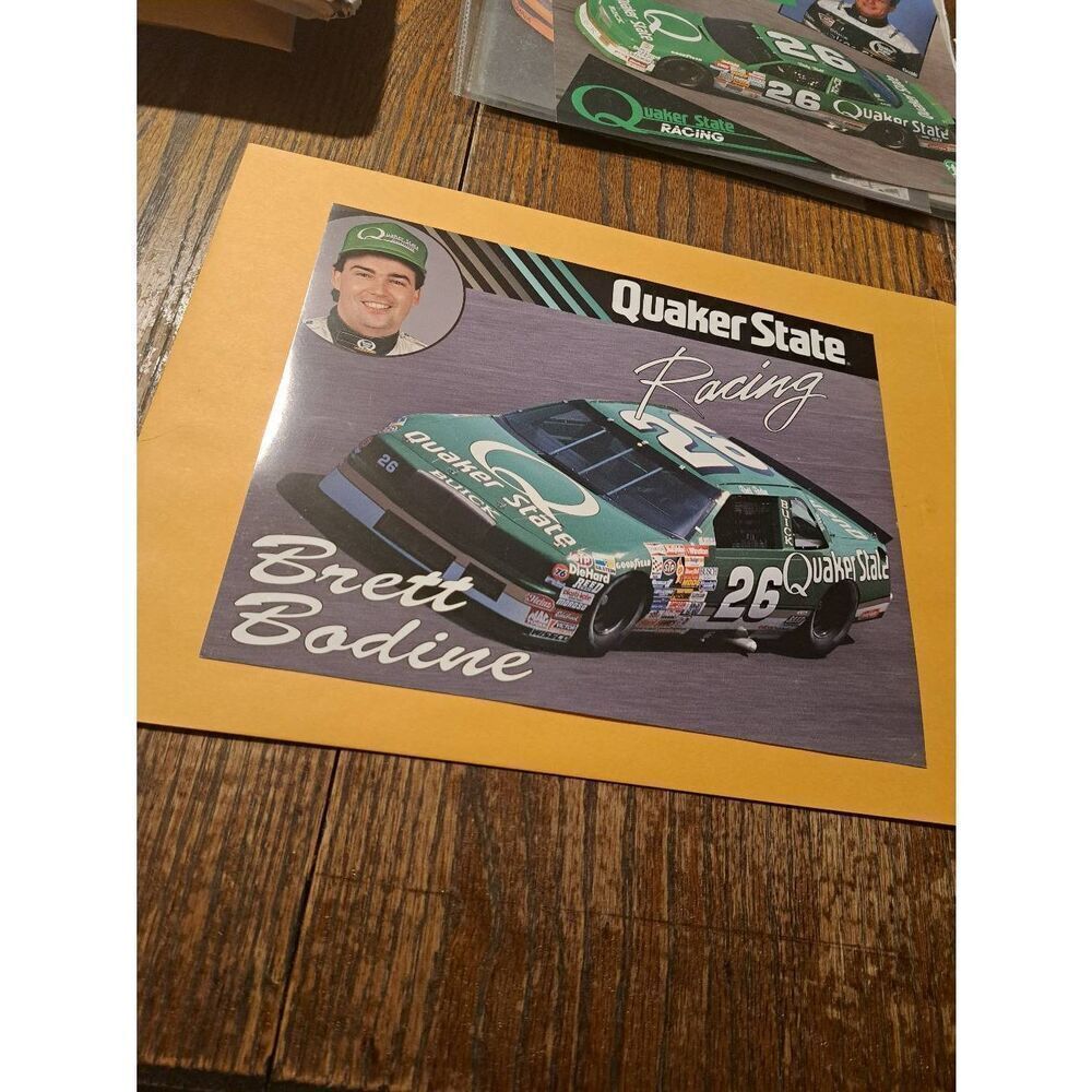 VTG 1990 Brett Bodine Quaker State Racing Driver Card NASCAR King Racing Buick